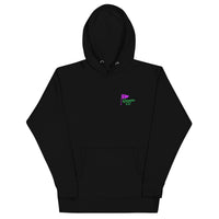 hoodie with QCC chest flag and bold back graphic. “The City’s Country Club” slogan repping NYC golf pride and everyday borough lifestyle.