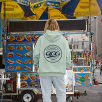 QCC Globe Hoodie at Food Cart