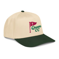 QCC NO. 7 Golf Cap in Green Brim Natural Color