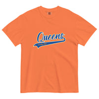 Burnt Orange Queens Country Club T-shirt featuring vintage Queens script logo on the chest
