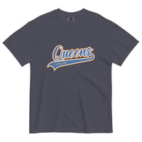 Navy Queens Country Club T-shirt featuring vintage Queens script logo on the chest
