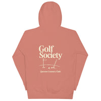 Queens Country Club Golf Society hoodie back graphic putting green design NYC golf apparel