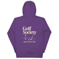 Queens Country Club Golf Society hoodie back graphic putting green design NYC golf apparel