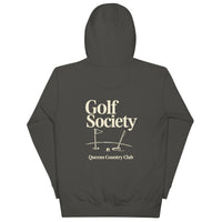Queens Country Club Golf Society hoodie back graphic putting green design NYC golf apparel