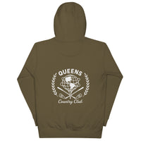 Queens Unisphere Golf Ball Tee Hoodie Military Green