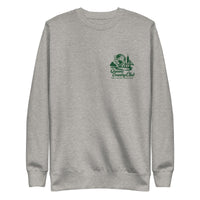 Gray sweatshirt with a green logo on a white background - Queens Unisphere Golf Sweatshirt
