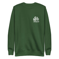Green sweatshirt with a logo on the chest , Queens Unisphere Golf Sweatshirt