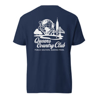 'Queens Country Club' logo on the front and back. Queens Unisphere Golf Tee
