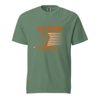 U.S. Open golf T-shirt featuring a retro golfer graphic and Southampton, NY typography inspired by Shinnecock Hills Golf Club and New York golf culture.