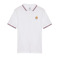 Men's Squirrel Logo Polo Shirts – front view, Queens golf apparel by Queens Country Club