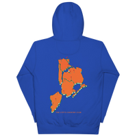QCC NY Mets Masters Hoodie Back- hoodie with green 'Queens Country Club New York' text on front Minimalist NYC golf streetwear inspired by borough…