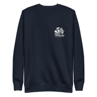 Navy blue sweatshirt with a white logo Queens Unisphere Golf Sweatshirt | Queens Country Club
