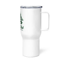 Queens Unisphere Golf Travel mug with a handle in White — left-side view | Queens Country Club