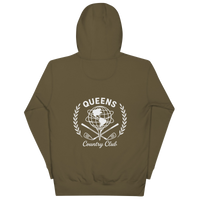 Queens Unisphere Golf Ball Tee Hoodie Military Green | Queens Country Club