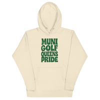 Muni Golf Queens Pride Hoodie- Green in Bone — front view | Queens Country Club