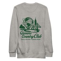 Queens Unisphere Golf Sweatshirt - light colors in Carbon Grey — back view | Queens Country Club