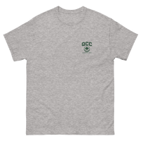 Queens Golf Dept. Tee - Green in Sport Grey — front view | Queens Country Club