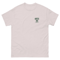 Queens Golf Dept. Tee - Green in Grey — front view | Queens Country Club
