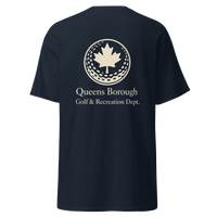 Queens Golf Dept. Tee in Navy — back view | Queens Country Club