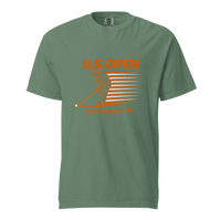 U.S. Open golf T-shirt featuring a retro golfer graphic and Southampton, NY typography inspired by Shinnecock Hills Golf Club and New York golf…