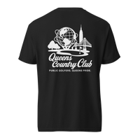 'Queens Country Club' logo on the front and back. Queens Unisphere Golf Tee