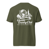 'Queens Country Club' logo on the front and back. Queens Unisphere Golf Tee
