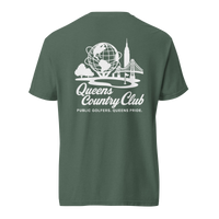 'Queens Country Club' logo on the front and back. Queens Unisphere Golf Tee