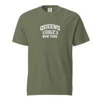 Queens Collegiate Golf Tee White — front view | Queens Country Club