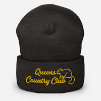 Queens Country Club with Squirrel Embroidery Cuffed Beanie - Queens Country Club