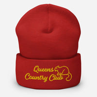 Queens Country Club with Squirrel Embroidery Cuffed Beanie - Queens Country Club