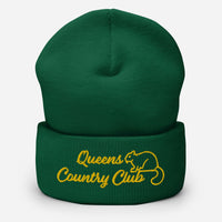 Queens Country Club with Squirrel Embroidery Cuffed Beanie - Queens Country Club