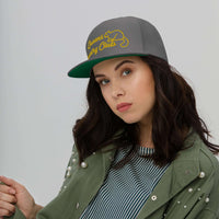 Queens Country Club with Squirrel Embroidery Flat Bill Cap - Queens Country Club