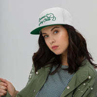Queens Country Club with Squirrel Embroidery Flat Bill Cap - Queens Country Club