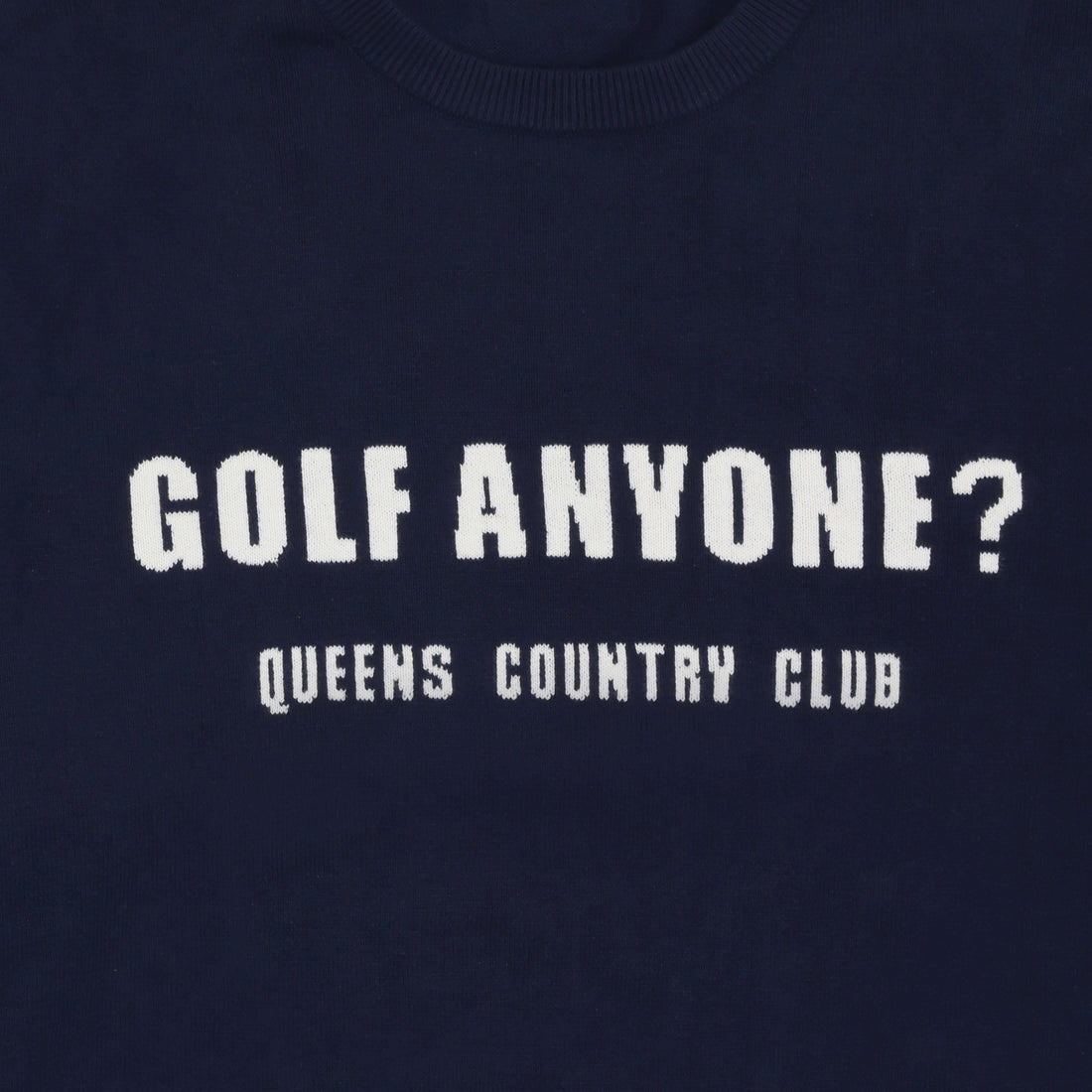 "Golf Anyone?" Sweater - Queens Country Club Chest Letters