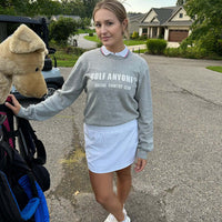"Golf Anyone?" Sweater - Queens Country Club in Female Golfer