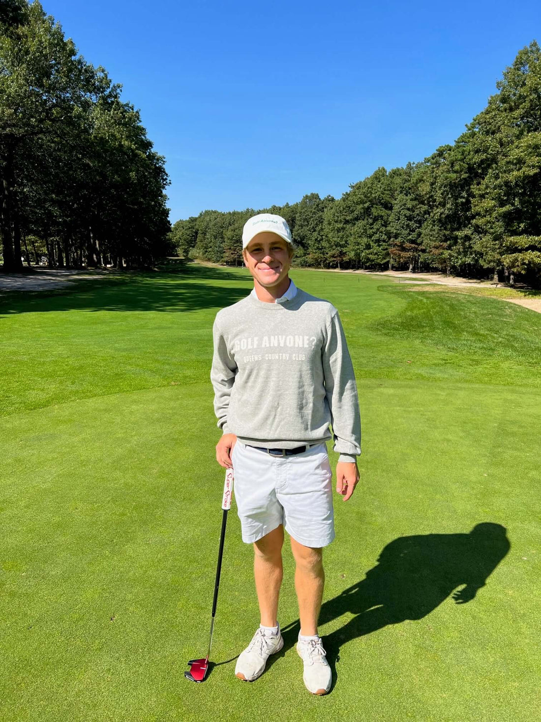 "Golf Anyone?" Sweater - Queens Country Club in Male Golfer at Golf Course