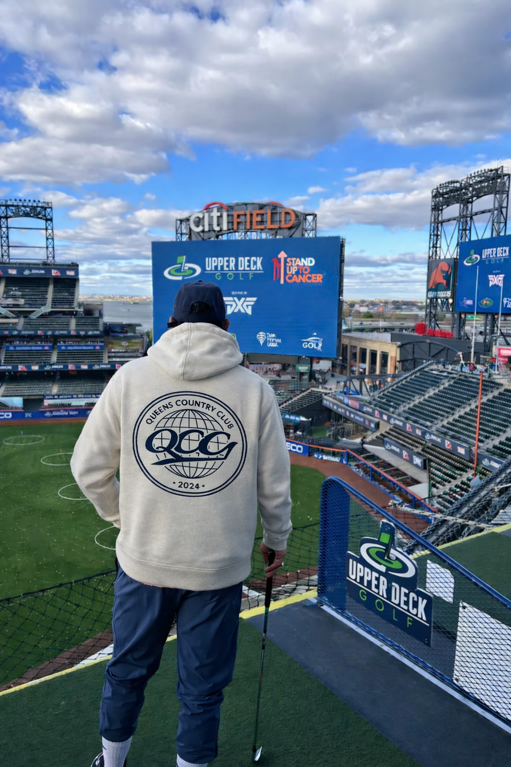 QCC Globe Hoodie at Citi Field