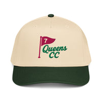  QCC NO. 7 Golf Cap in Green Brim Natural Color