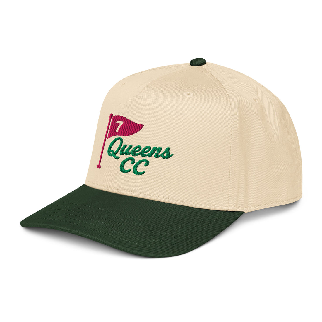  QCC NO. 7 Golf Cap in Green Brim Natural Color