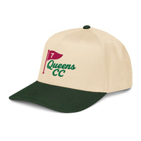   QCC NO. 7 Golf Cap in Green Brim Natural Color