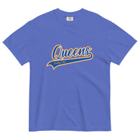 Flo Blue Queens Country Club T-shirt featuring vintage Queens script logo on the chest 
