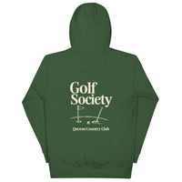 Queens Country Club Golf Society hoodie back graphic putting green design NYC golf apparel