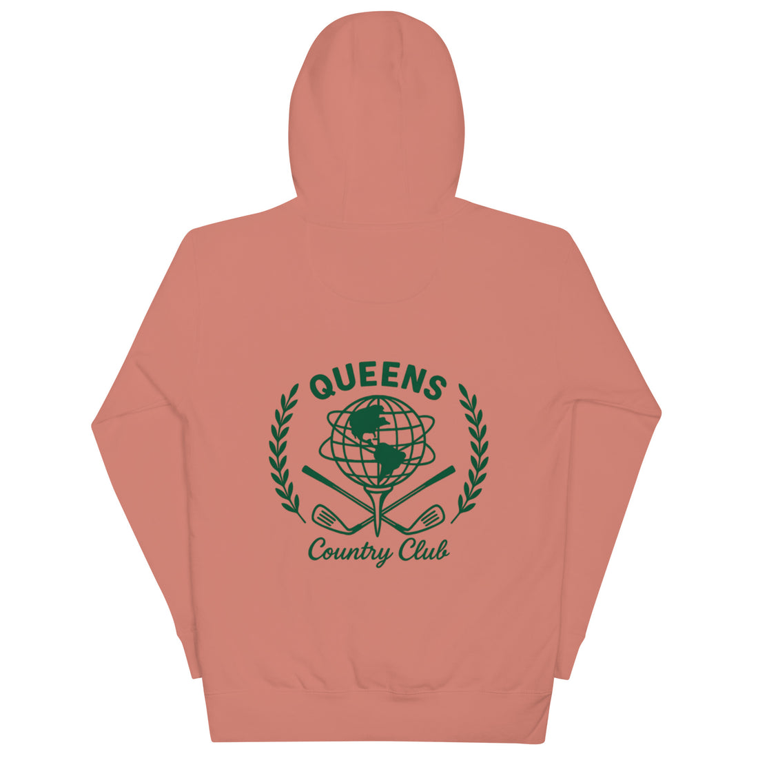    Queens UNISPHERE GOLF BALL LOGO HOODIE DUSTY ROSE