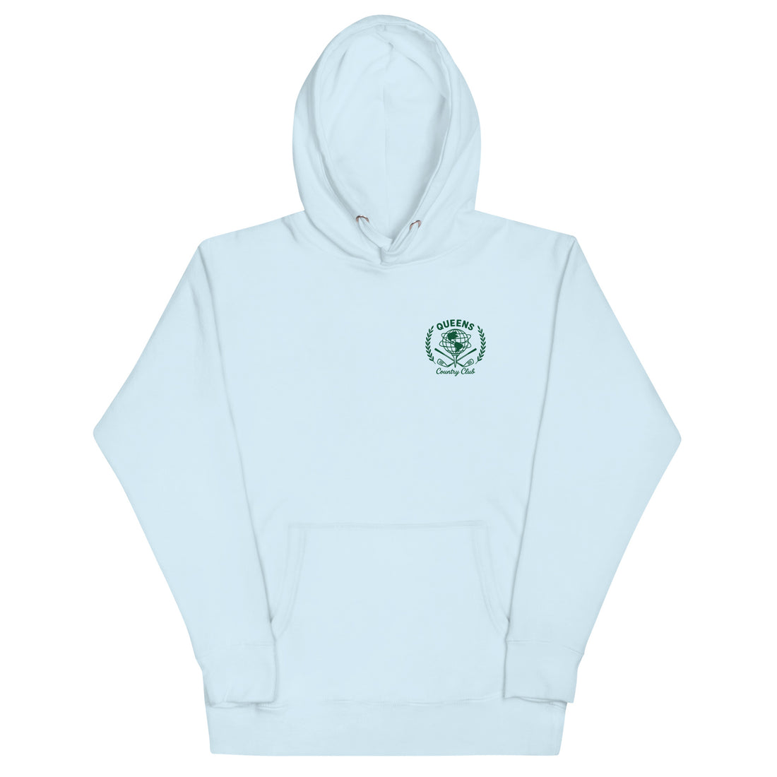   Queens UNISPHERE GOLF BALL LOGO HOODIE SKY BLUE