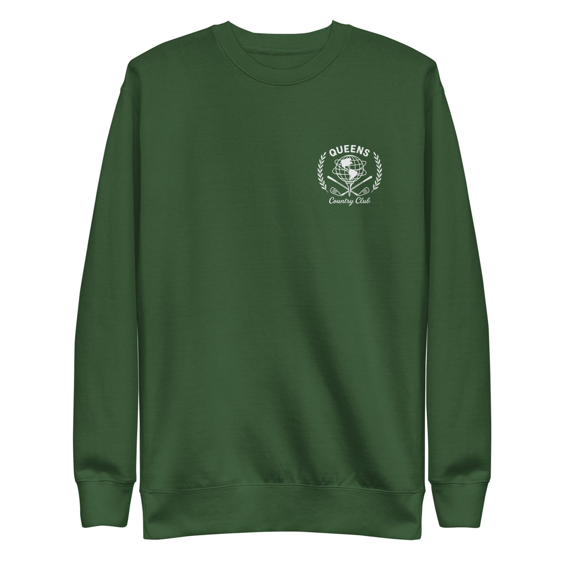 Queens Unisphere Golf Ball Tee Sweatshirts Forest Green