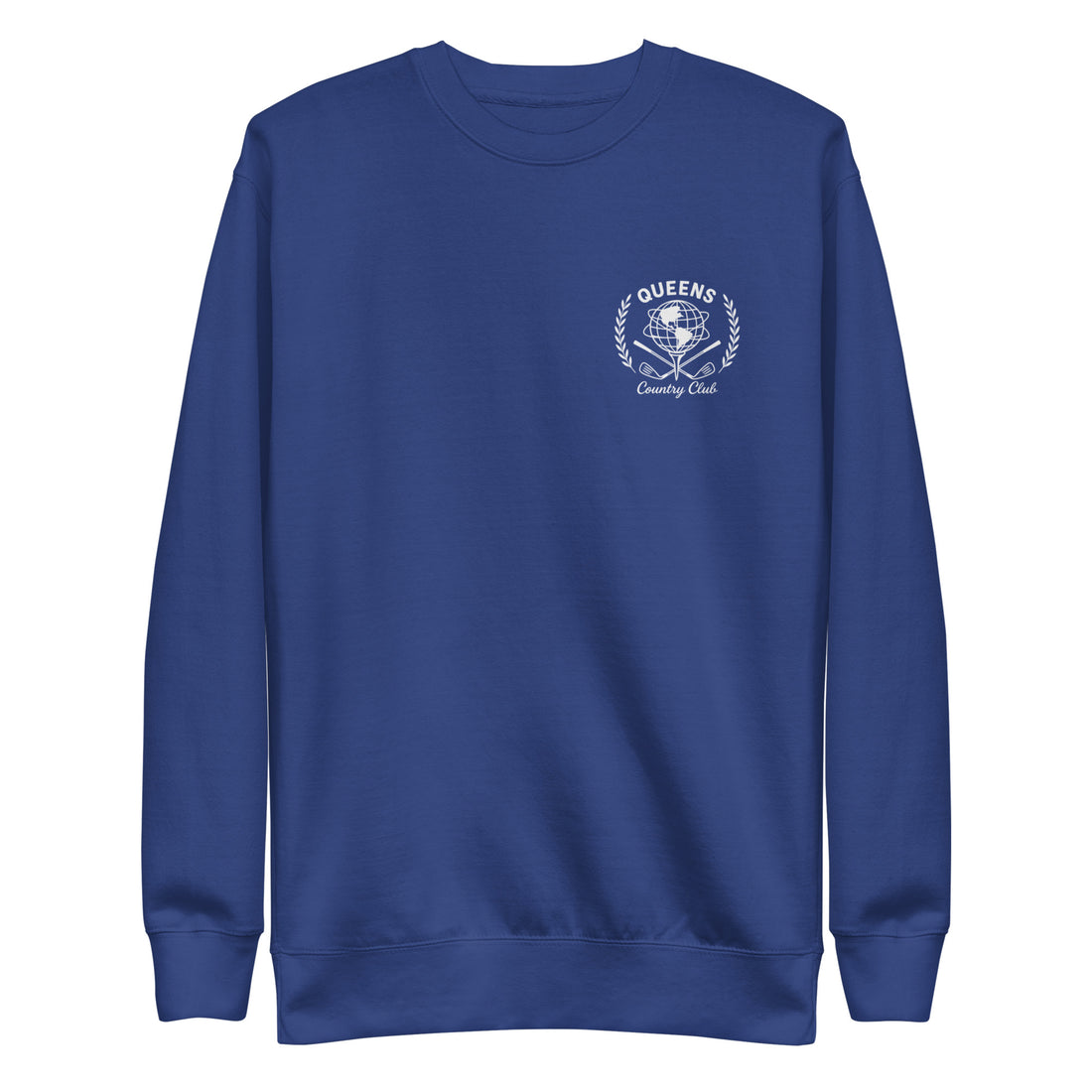 Queens Unisphere Golf Ball Tee Sweatshirts Blue Front