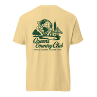  t-shirt with 'Queens Country Club' logo on the front and back. Queens Unisphere Golf Tee 