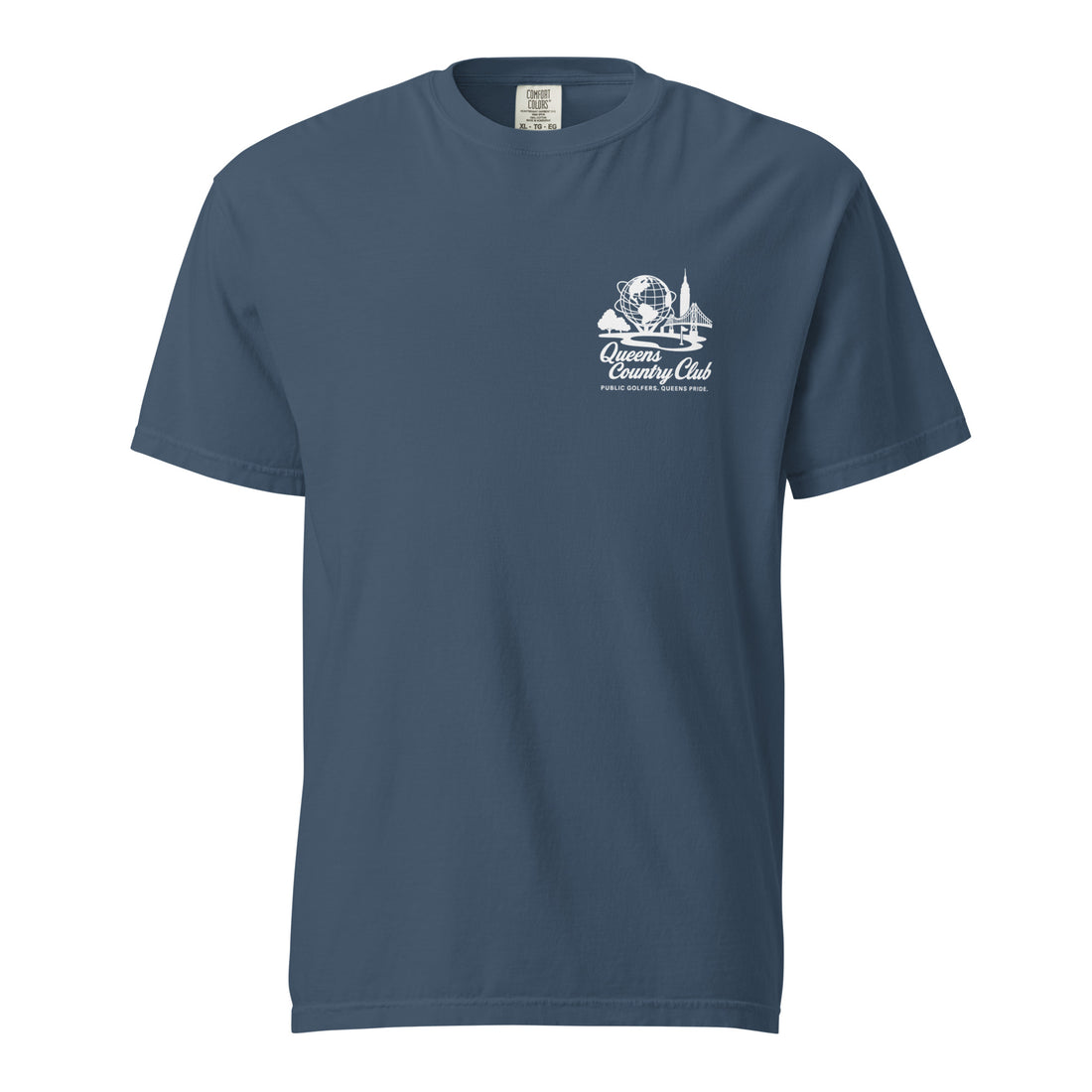  'Queens Country Club' logo on the front and back. Queens Unisphere Golf Tee 