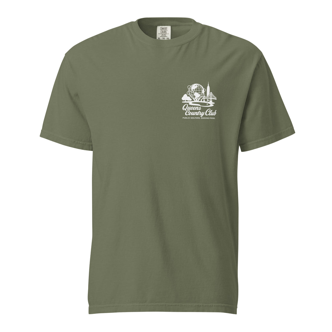  'Queens Country Club' logo on the front and back. Queens Unisphere Golf Tee 