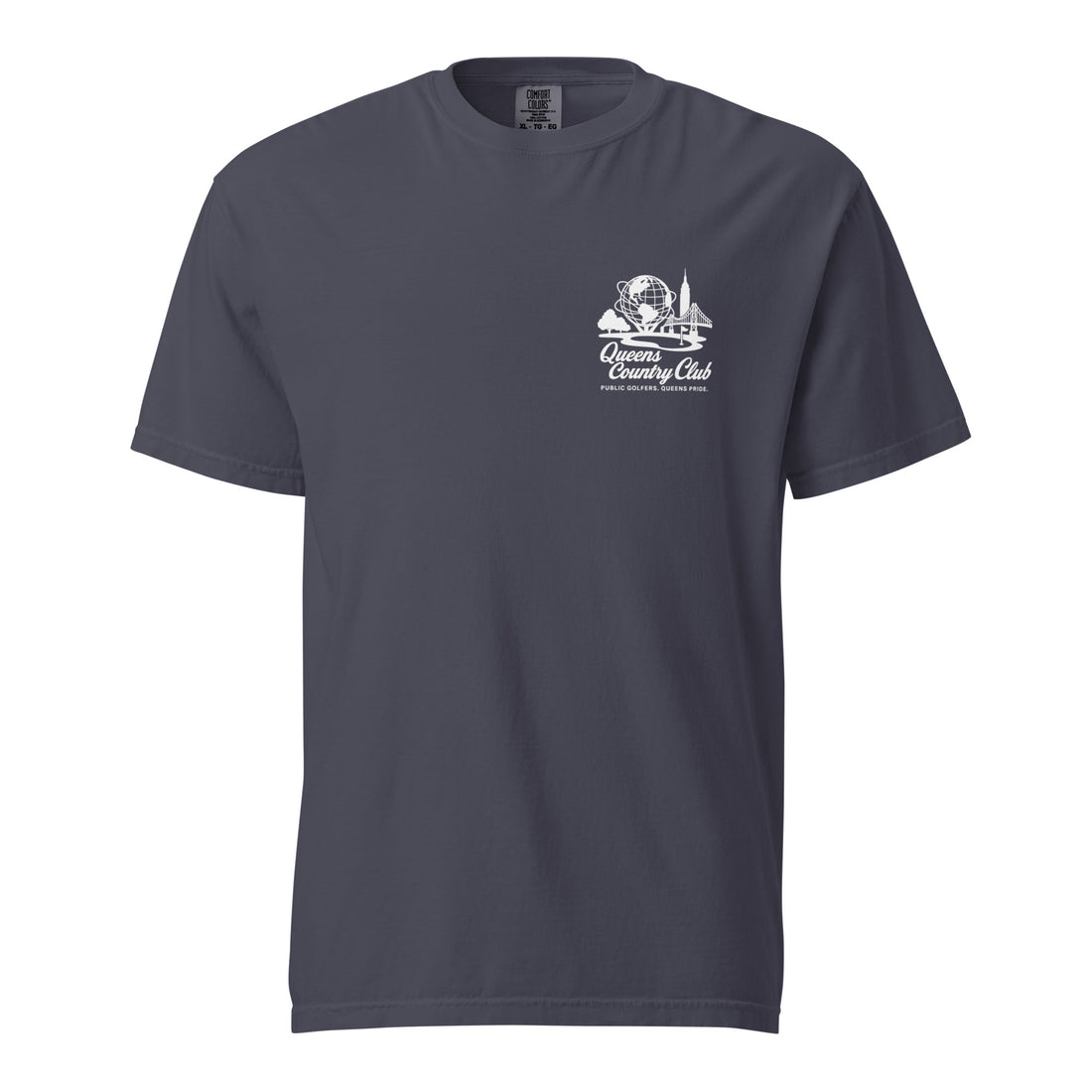  'Queens Country Club' logo on the front and back. Queens Unisphere Golf Tee 